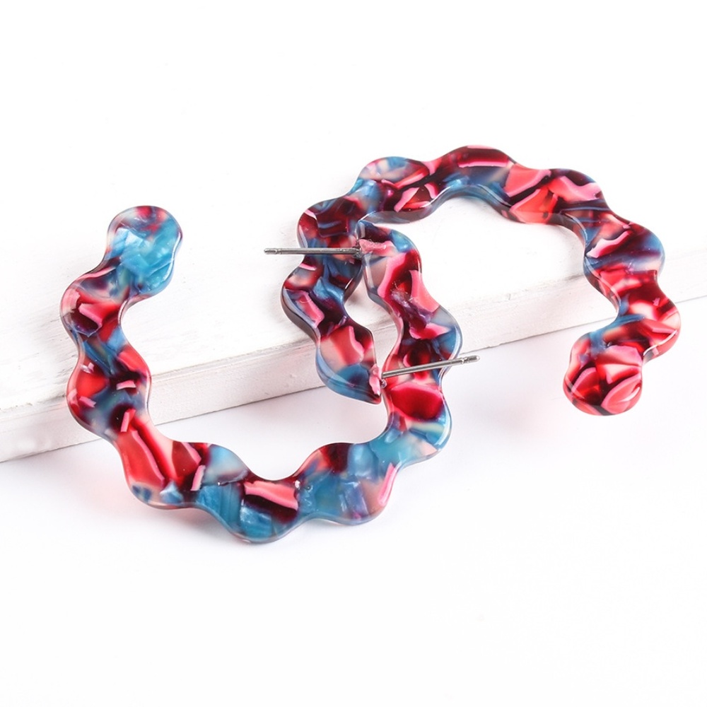 CLAUDIA | Multicolored Flower C Shaped Earrings
